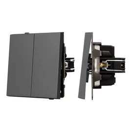 Фото #1 товара Механизм выключателя двухклавишный непроходной SWT-TENDO-MK02-SFPL-GR (230V, 10A) (Arlight, -)