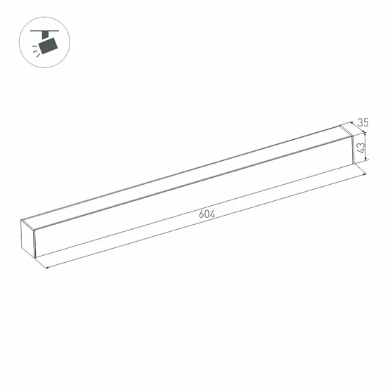 Фото #4 товара Светильник MAG-FLAT-45-L605-18W Warm3000 (BK, 100 deg, 24V) (Arlight, IP20 Металл, 5 лет)