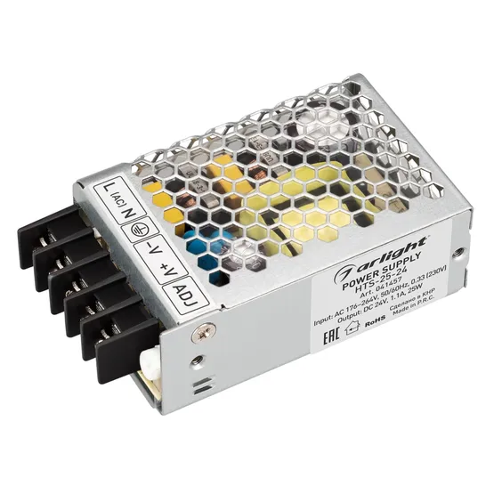 Фото товара Блок питания HTS-25-24 (24V, 1.1A, 25W) (Arlight, IP20 Сетка, 3 года)