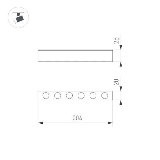 Фото #2 товара Светильник MAG-DOTS-25-L200-6W Day4000 (WH, 30 deg, 24V) (Arlight, IP20 Металл, 5 лет)