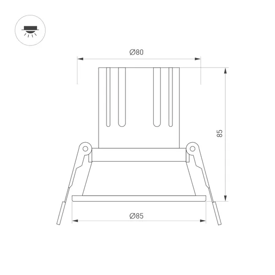 Фото #4 товара Светильник MS-FLOW-BUILT-R85-6W Day4000 (BK, 55 deg, 230V) (Arlight, IP20 Металл, 5 лет)