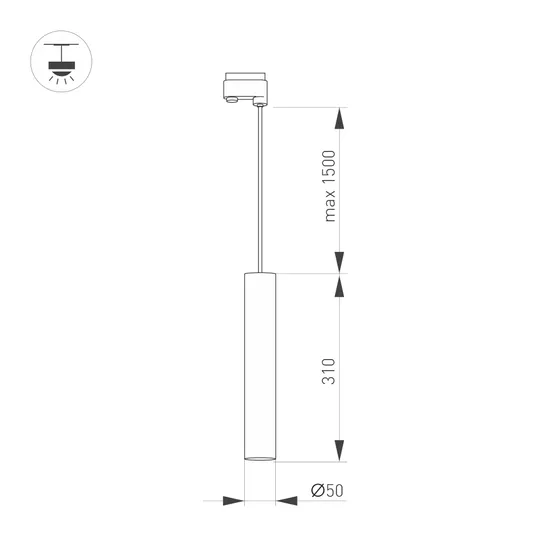 Фото #3 товара Светильник LGD-PIPE-TRACK-HANG-2TR-R50-9W Warm3000 (GD, 40 deg, 230V) (Arlight, IP20 Металл, 3 года)