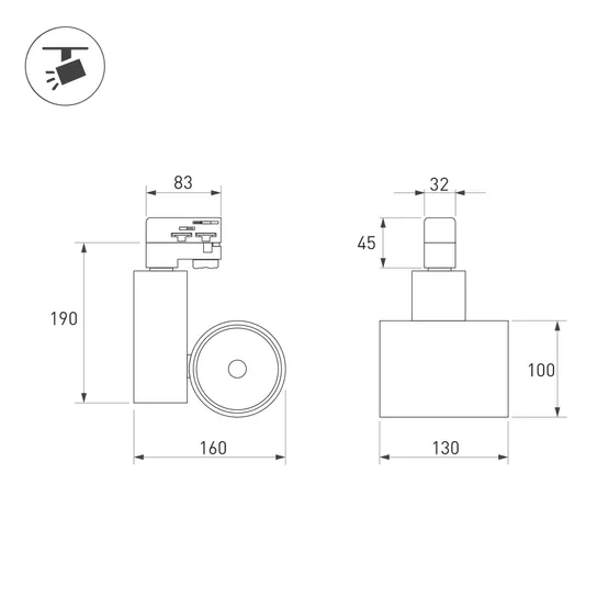 Фото #4 товара Светильник LGD-SHOP-4TR-R100-40W Day4000 (WH, 24 deg) (Arlight, IP20 Металл, 5 лет)