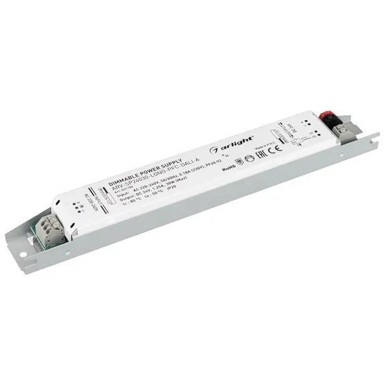 Фото #1 товара Блок питания ARV-SP24030-LONG-PFC-DALI-A (24V, 1.25A, 30W) (Arlight, IP20 Металл, 5 лет)