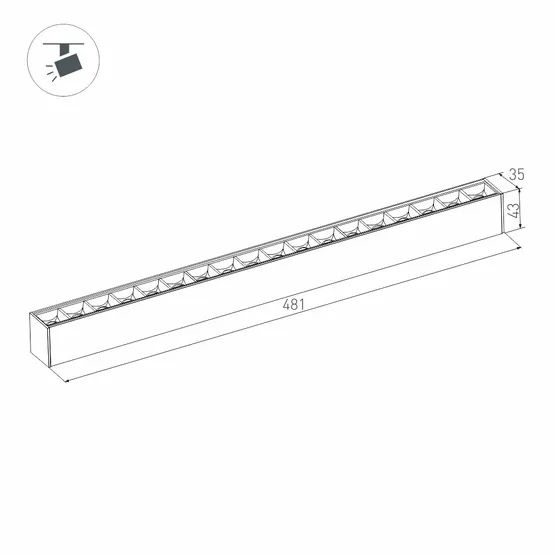 Фото #4 товара Светильник MAG-LASER-45-L480-18W Warm3000 (BK, 15 deg, 24V, DALI) (Arlight, IP20 Металл, 5 лет)