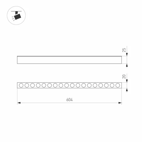 Фото #4 товара Светильник MAG-DOTS-25-L600-18W Warm3000 (BK, 30 deg, 24V) (Arlight, IP20 Металл, 5 лет)