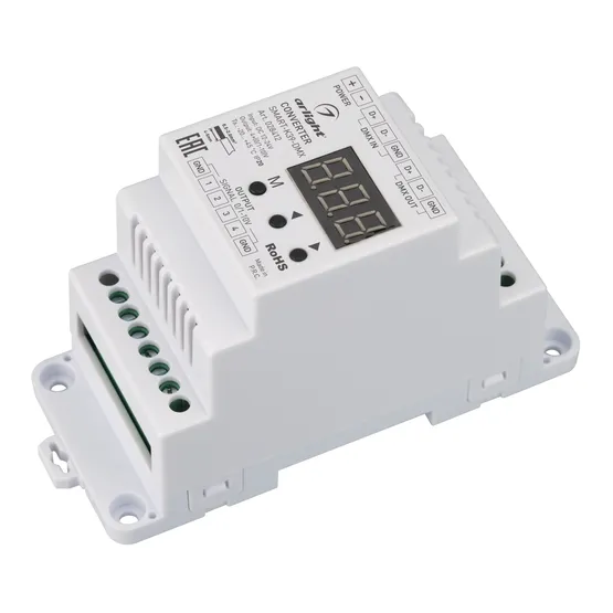 Фото товара Конвертер SMART-K39-DMX (12-24V, 0/1-10V, DIN) (Arlight, Металл)