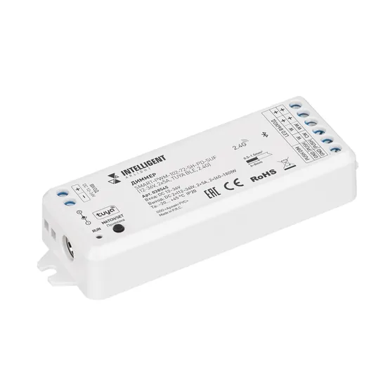 Фото #1 товара INTELLIGENT ARLIGHT Диммер SMART-PWM-102-72-SH-PD-SUF (12-36V, 2x5A, TUYA BLE, 2.4G) (IARL, Контроллер)