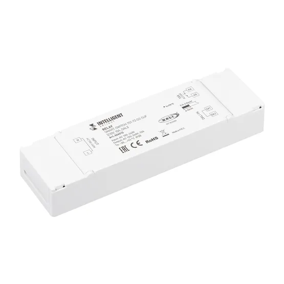 Фото товара INTELLIGENT ARLIGHT Релейный модуль SMART-SWITCH-701-72-D2-SUF (230V, 10A, DALI) (IARL, IP20 Пластик, 5 лет)