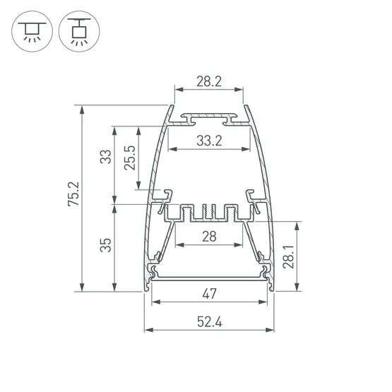 Фото #7 товара Профиль LINE-5075-U-HONEYCOMB-2000 BLACK (Arlight, Алюминий)