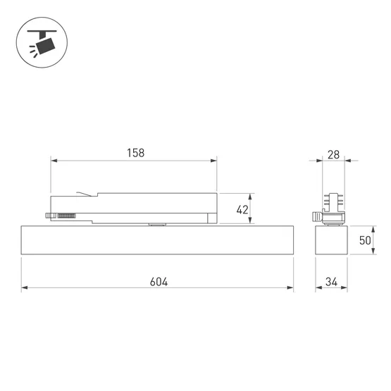 Фото #5 товара Светильник LGD-FLAT-4TR-S605-25W Warm3000 (BK, 100 deg, 230V) (Arlight, IP20 Металл, 3 года)