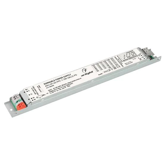 Фото товара Блок питания ARJ-SP-60-PFC-1-10V-DALI2-PD (60W, 9-58V, 0.7-1.4A) (Arlight, IP20 Металл, 5 лет)