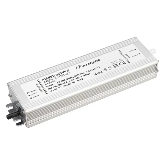 Фото #1 товара Блок питания ARPV-24100-B1 (24V, 4,2A, 100W) (Arlight, IP67 Металл, 3 года)