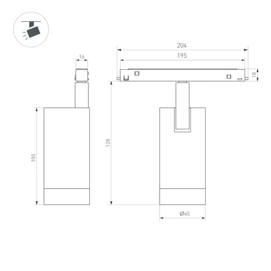 Фото #3 товара Светильник MAG-ORIENT-SPOT-R45-9W Warm3000 (WH, 24 deg, 48V, DALI) (Arlight, IP20 Металл, 5 лет)