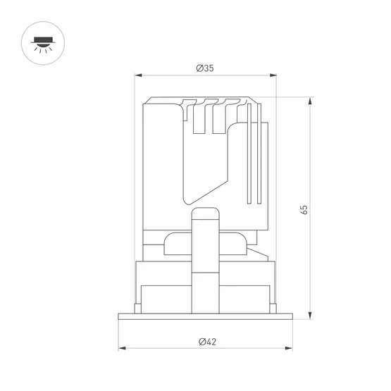 Фото #3 товара Светильник MS-ARADO-BUILT-R35-3W Warm3000 (WH-WH, 36 deg, 230V) (Arlight, IP20 Металл, 5 лет)