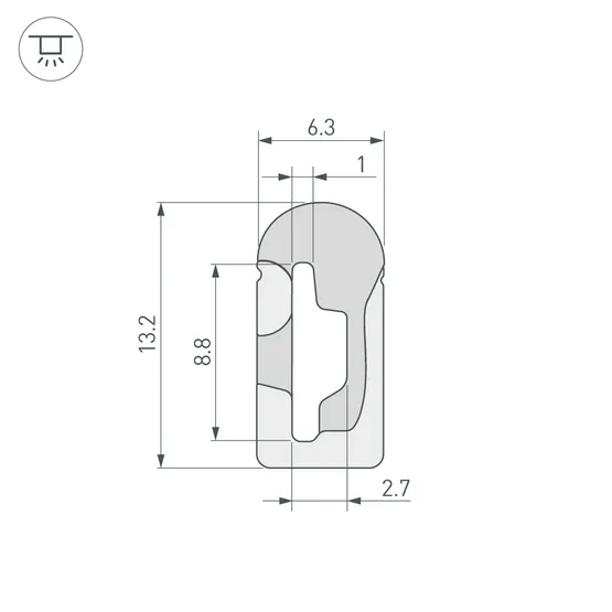 Фото #2 товара Силиконовый профиль WPH-FLEX-0613-SIDE-S8-5m WHITE (Arlight, Силикон)