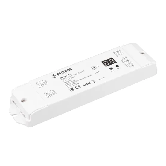 Фото товара INTELLIGENT ARLIGHT Конвертер SMART-0/1-10V-302-82-SUF (230V, 5A, DALI) (IARL, IP20 Пластик, 5 лет)