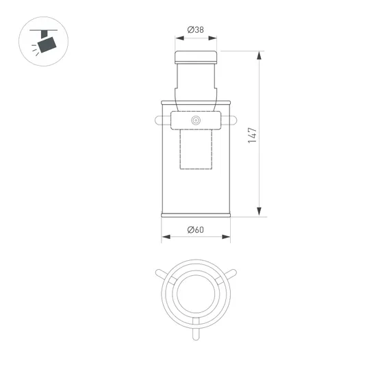 Фото #5 товара Светильник ART-APRIORI-LANTERN-C-R60-5W Warm3000 (BK, 350 deg, 48V) (Arlight, IP20 Металл, 3 года)