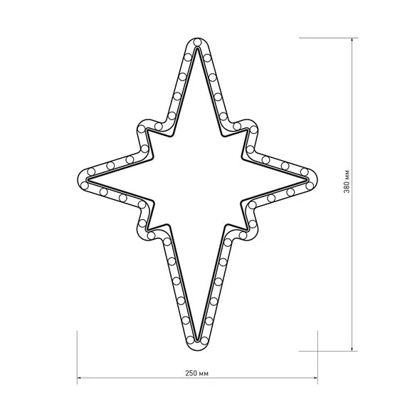 Фото #4 товара Фигура ARD-STAR-M3-380x250-36LED Warm (230V, 2.5W) (Ardecoled, IP65)