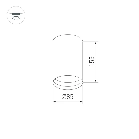 Фото #13 товара Светильник накладной SP-POLO-R85-1-15W Warm White 40deg (White, Gold Ring) (Arlight, IP20 Металл, 3 года)