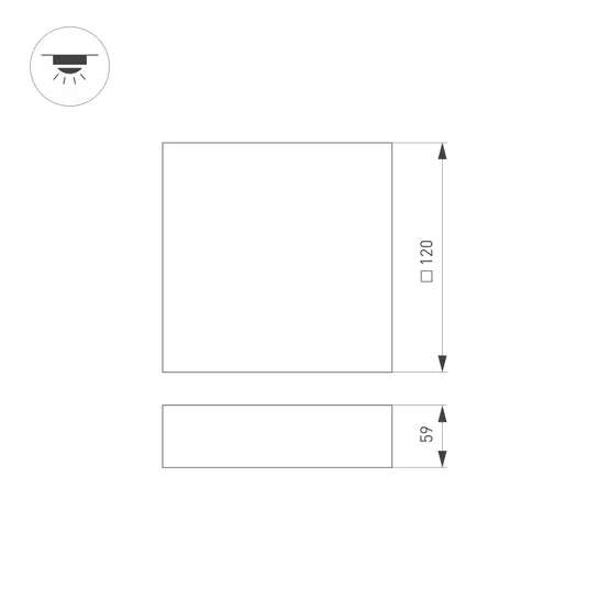 Фото #6 товара Светильник SP-QUADRO-S120x120-13W Day4000 (WH, 120 deg, 230V) (Arlight, IP40 Металл, 3 года)