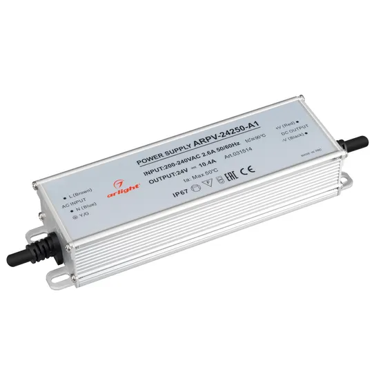 Фото #1 товара Блок питания ARPV-24250-A1 (24V, 10.4A, 250W) (Arlight, IP67 Металл, 3 года)