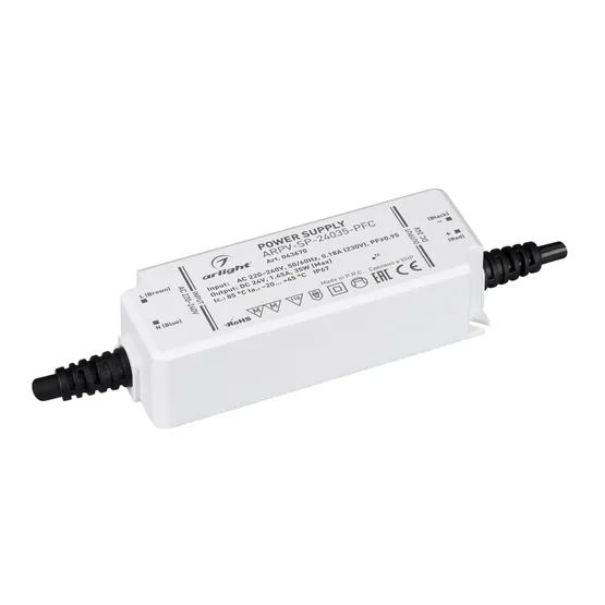 Фото #1 товара Блок питания ARPV-SP-24035-PFC (24V, 1.45A, 35W) (Arlight, IP67 Пластик, 5 лет)