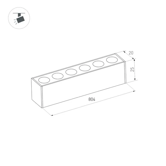 Фото #4 товара Светильник MAG-DOTS-25-L800-24W Warm3000 (BK, 30 deg, 24V) (Arlight, IP20 Металл, 5 лет)