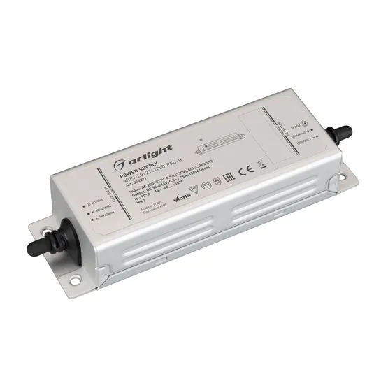 Фото товара Блок питания ARPJ-LG-2141050-PFC-B (150W, 95-214V, 0.5-1.05A) (Arlight, IP67 Металл, 5 лет)