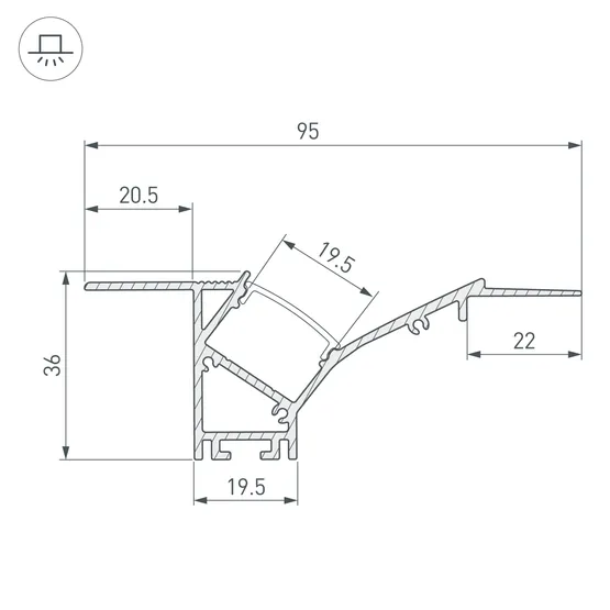 Фото #4 товара Профиль FANTOM-W45-BEVEL-2000 WHITE (Arlight, Алюминий)