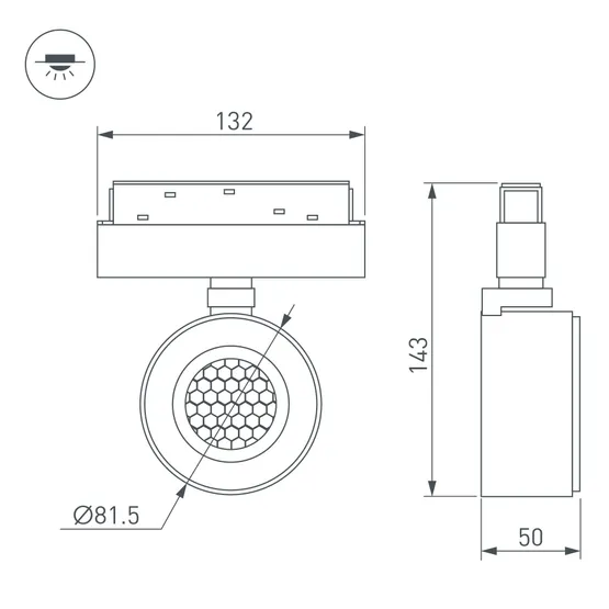 Фото #4 товара Светильник MAG-ORIENT-POINT-R80-12W Warm3000 (WH, 18 deg, 48V) (Arlight, IP20 Металл, 5 лет)