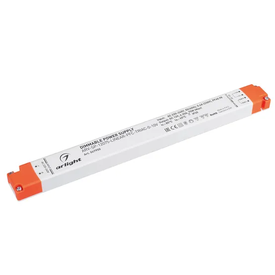 Фото #1 товара Блок питания ARV-SP-12075-LINEAR-PFC-TRIAC-0-10V (12V, 6.25A, 75W) (Arlight, IP20 Пластик, 5 лет)