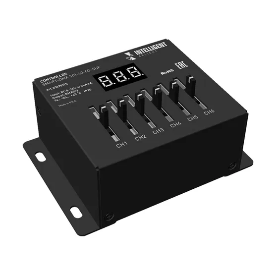 Фото товара INTELLIGENT ARLIGHT Контроллер SMART-DMX-301-43-6G-SUF Black (5-24V, Console) (IARL, IP20 Металл, 5 лет)