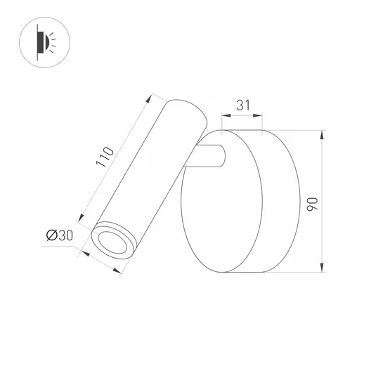 Фото #5 товара Светильник SP-BED-NB-R90-3W Warm3000 (NI, 20 deg, 230V) (Arlight, IP20 Металл, 3 года)