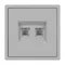 Минифото #2 товара Механизм сдвоенной телефонной розетки SCT-NOBE-MTL2-SFPL-IS (RJ-11, 4C) (Arlight, Никель)